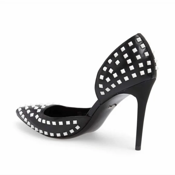 Kenneth Cole New York Black / White Spiked d'Orsay Heels - Picture 2 of 9